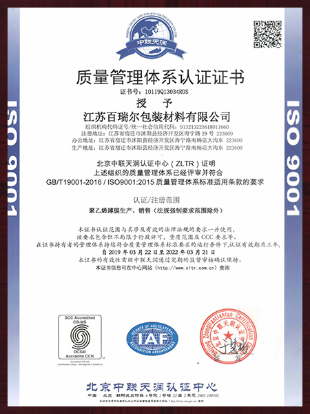 19年質(zhì)量體系證書(shū)（中文）